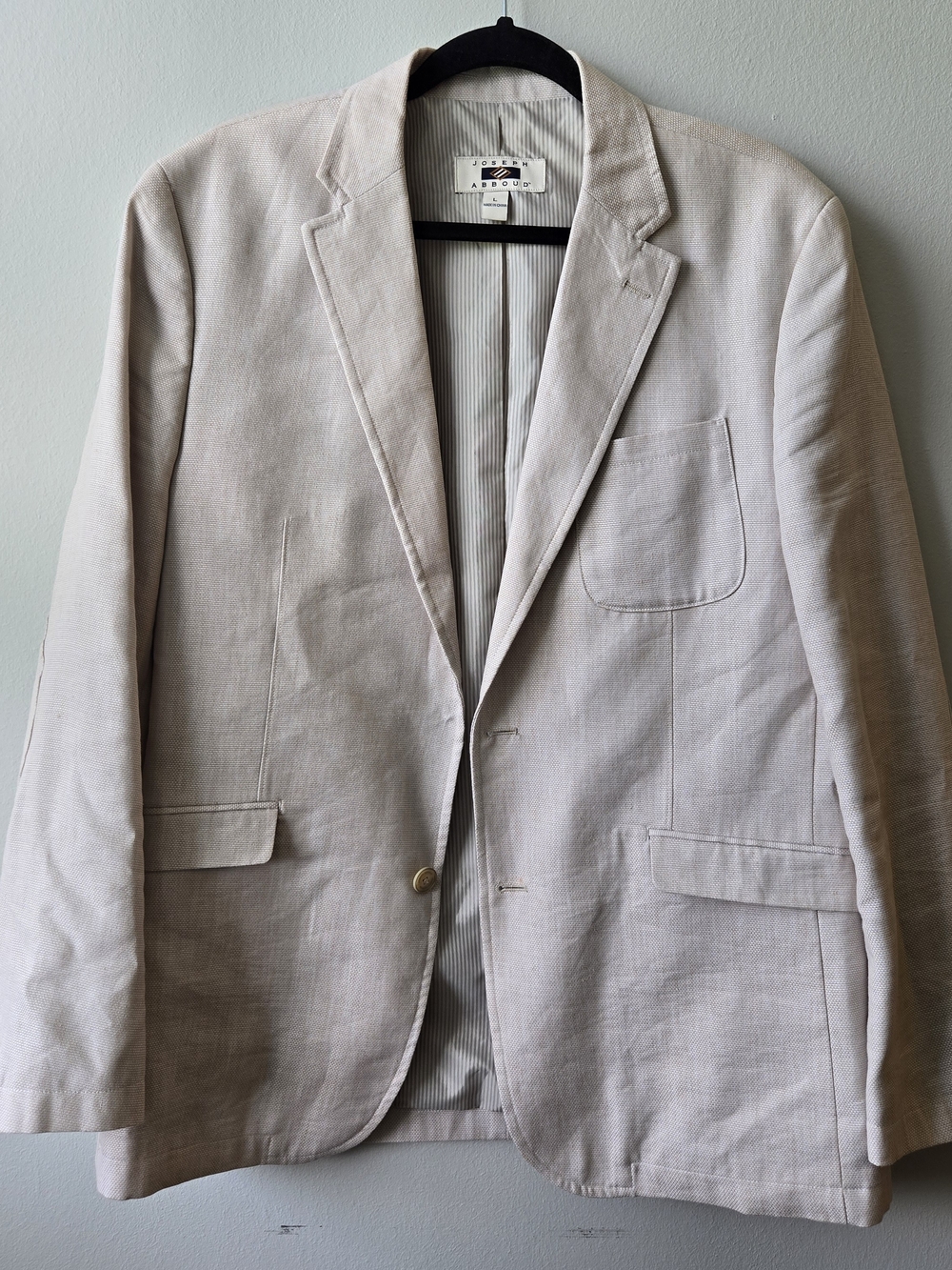 Joseph Abboud Light Beige Lightweight Shirt Jacket Blazer size LARGE